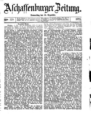 Aschaffenburger Zeitung Donnerstag 12. Dezember 1872