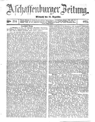 Aschaffenburger Zeitung Mittwoch 18. Dezember 1872