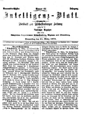 Aschaffenburger Zeitung Donnerstag 21. März 1872