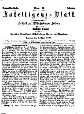 Aschaffenburger Zeitung Sonntag 7. April 1872