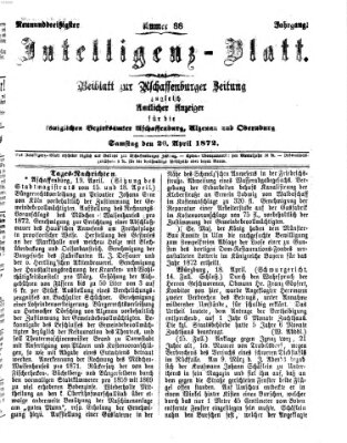 Aschaffenburger Zeitung Samstag 20. April 1872