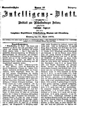 Aschaffenburger Zeitung Sonntag 21. April 1872