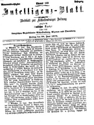 Aschaffenburger Zeitung Freitag 28. Juni 1872