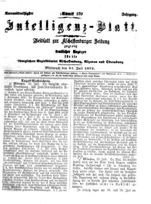 Aschaffenburger Zeitung Mittwoch 31. Juli 1872