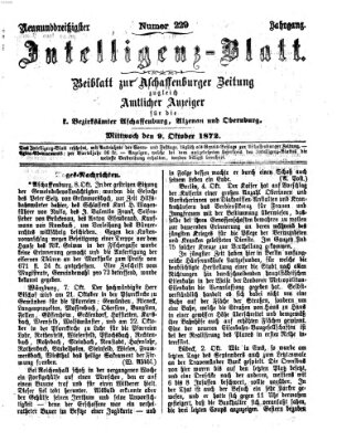 Aschaffenburger Zeitung Mittwoch 9. Oktober 1872
