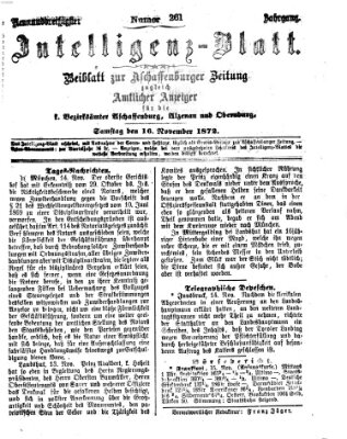 Aschaffenburger Zeitung Samstag 16. November 1872