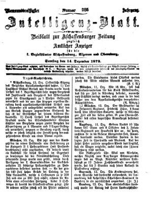 Aschaffenburger Zeitung Samstag 14. Dezember 1872