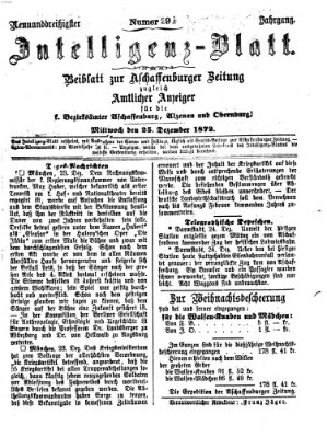 Aschaffenburger Zeitung Mittwoch 25. Dezember 1872