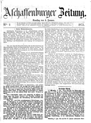 Aschaffenburger Zeitung Samstag 4. Januar 1873
