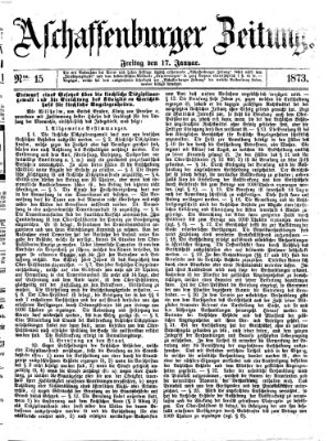 Aschaffenburger Zeitung Freitag 17. Januar 1873