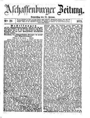Aschaffenburger Zeitung Donnerstag 30. Januar 1873