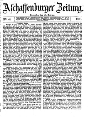 Aschaffenburger Zeitung Donnerstag 20. Februar 1873