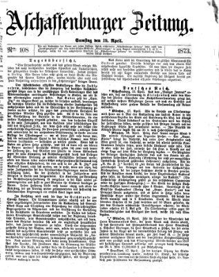 Aschaffenburger Zeitung Samstag 19. April 1873