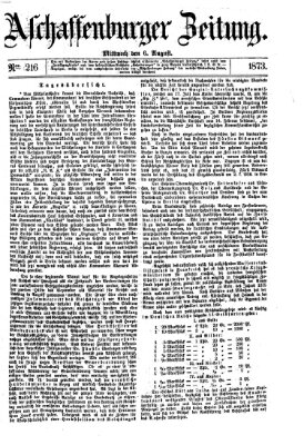 Aschaffenburger Zeitung Mittwoch 6. August 1873