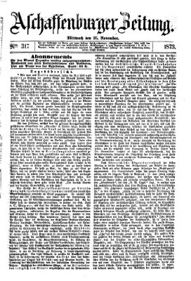 Aschaffenburger Zeitung Mittwoch 26. November 1873