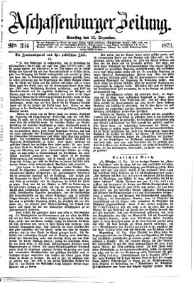 Aschaffenburger Zeitung Samstag 13. Dezember 1873