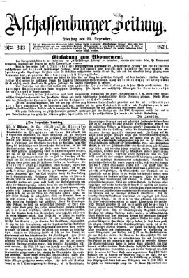 Aschaffenburger Zeitung Dienstag 23. Dezember 1873