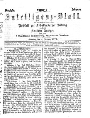 Aschaffenburger Zeitung Samstag 4. Januar 1873
