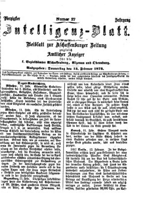 Aschaffenburger Zeitung Donnerstag 13. Februar 1873