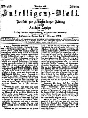 Aschaffenburger Zeitung Freitag 21. Februar 1873