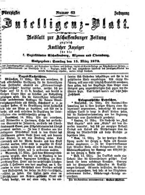 Aschaffenburger Zeitung Samstag 15. März 1873