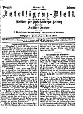 Aschaffenburger Zeitung Freitag 4. April 1873