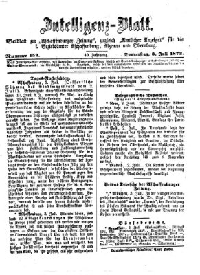 Aschaffenburger Zeitung Donnerstag 3. Juli 1873