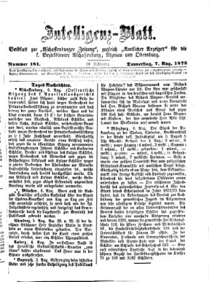 Aschaffenburger Zeitung Donnerstag 7. August 1873