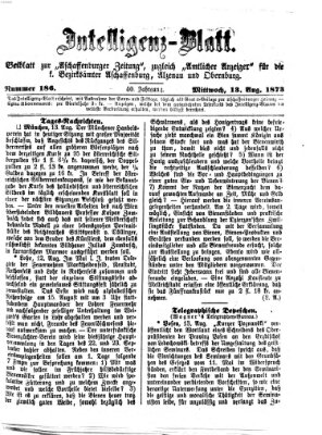 Aschaffenburger Zeitung Mittwoch 13. August 1873