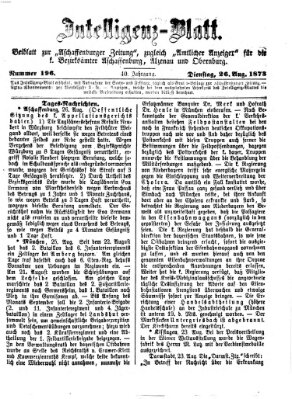 Aschaffenburger Zeitung Dienstag 26. August 1873