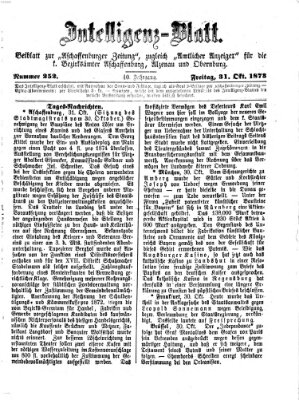 Aschaffenburger Zeitung Freitag 31. Oktober 1873