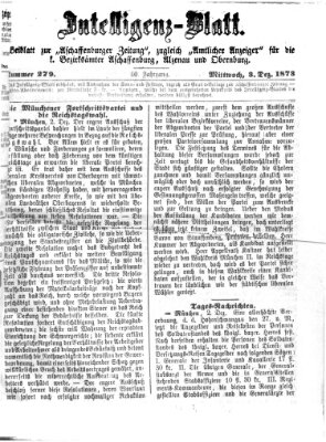 Aschaffenburger Zeitung Mittwoch 3. Dezember 1873