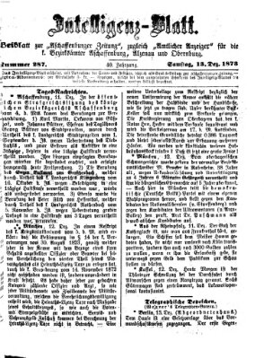 Aschaffenburger Zeitung Samstag 13. Dezember 1873
