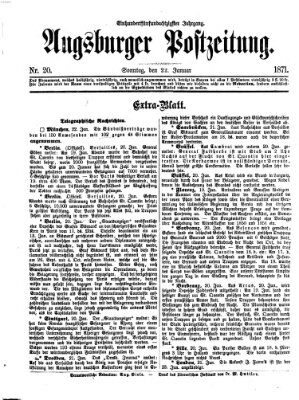 Augsburger Postzeitung Sonntag 22. Januar 1871
