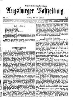 Augsburger Postzeitung Montag 30. Januar 1871