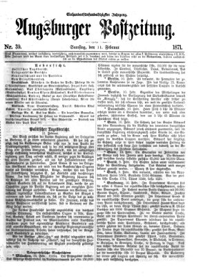 Augsburger Postzeitung Samstag 11. Februar 1871