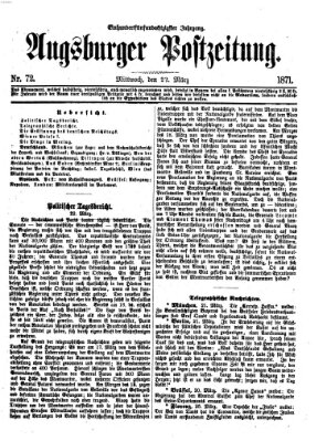 Augsburger Postzeitung Mittwoch 22. März 1871