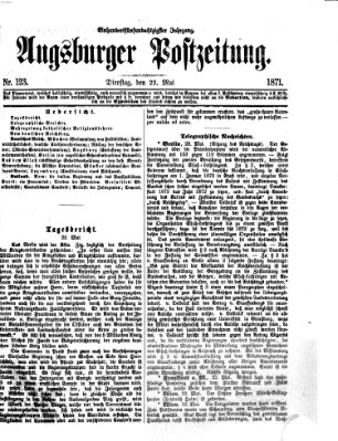 Augsburger Postzeitung Dienstag 23. Mai 1871