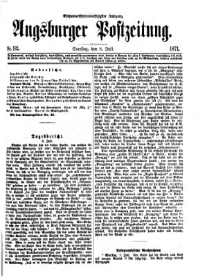 Augsburger Postzeitung Samstag 8. Juli 1871