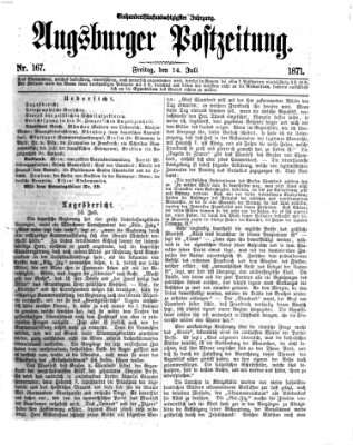 Augsburger Postzeitung Freitag 14. Juli 1871