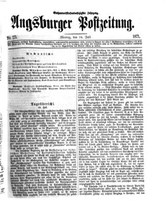 Augsburger Postzeitung Montag 24. Juli 1871