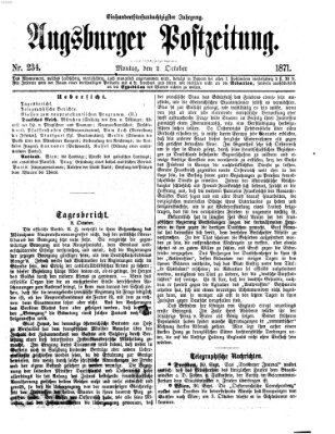 Augsburger Postzeitung Montag 2. Oktober 1871