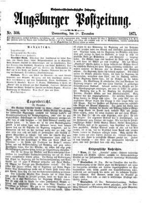 Augsburger Postzeitung Donnerstag 28. Dezember 1871