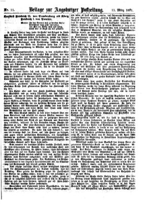 Augsburger Postzeitung Samstag 11. März 1871