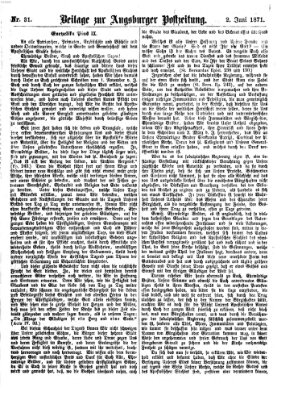 Augsburger Postzeitung Freitag 2. Juni 1871