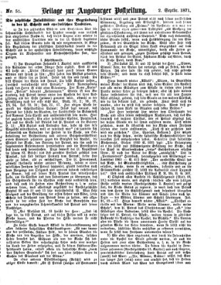 Augsburger Postzeitung Samstag 2. September 1871