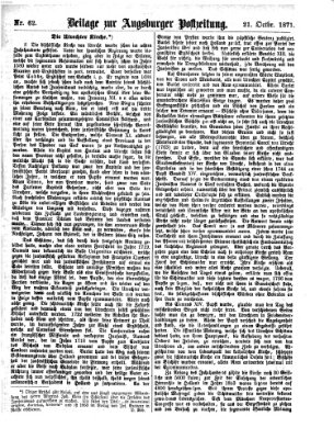 Augsburger Postzeitung Samstag 21. Oktober 1871
