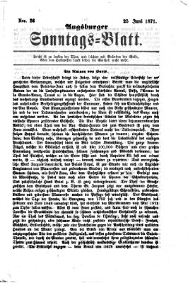 Augsburger Sonntagsblatt (Augsburger Postzeitung) Sonntag 25. Juni 1871