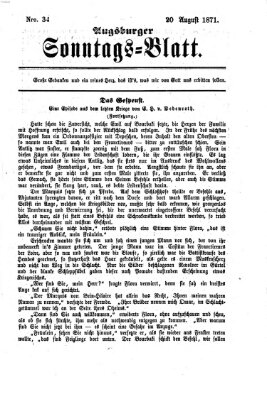 Augsburger Sonntagsblatt (Augsburger Postzeitung) Sonntag 20. August 1871