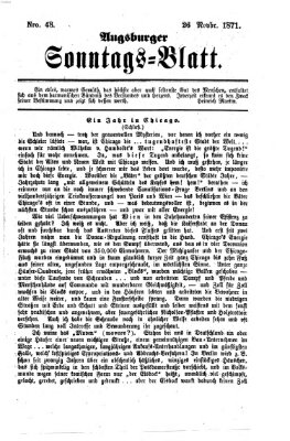 Augsburger Sonntagsblatt (Augsburger Postzeitung) Sonntag 26. November 1871